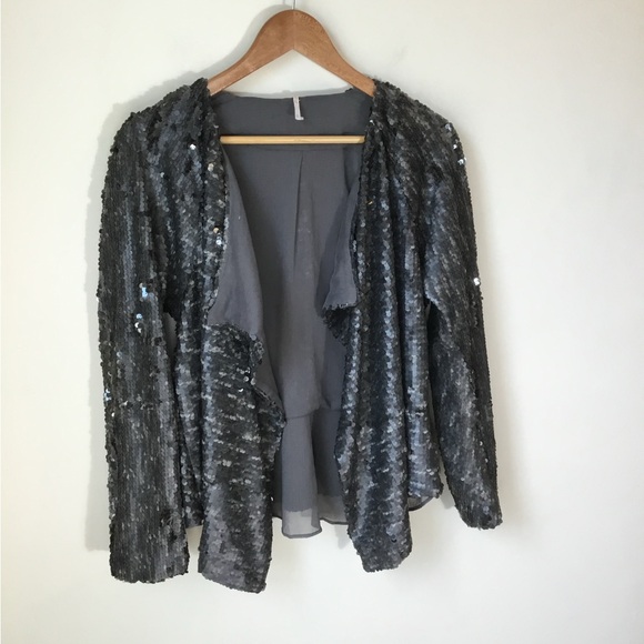Free People Sequin Party Open Front Jacket - Picture 5 of 7